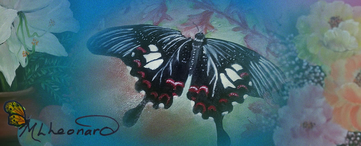 Butterflies oil paintings by Peg Leonard