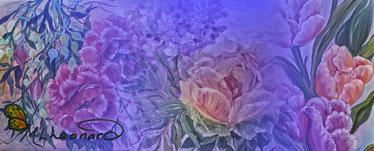Flowers oil paintings by Peg Leonard